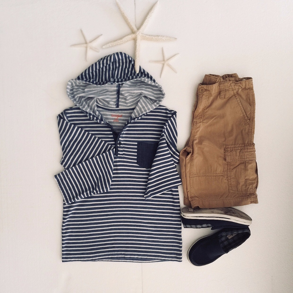 Boys Cat & Jack Nautical-Striped Cotton Hoodie
